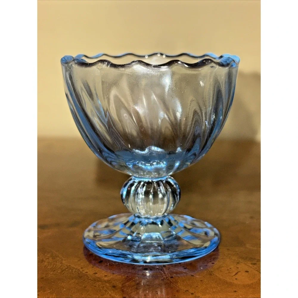 Blue Glass Egg Cup Target Bullseye Easter Spring Decor
